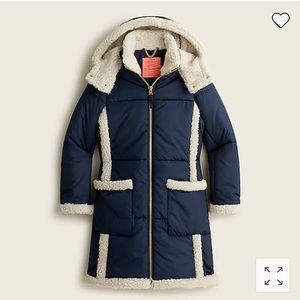 NWT J. Crew Snowday puffer jacket with PrimaLoft®, XS, Navy